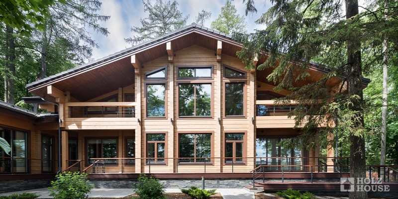 Загородный дом из клееного бруса по проекту Анси - фото 1 на сайте Holz House