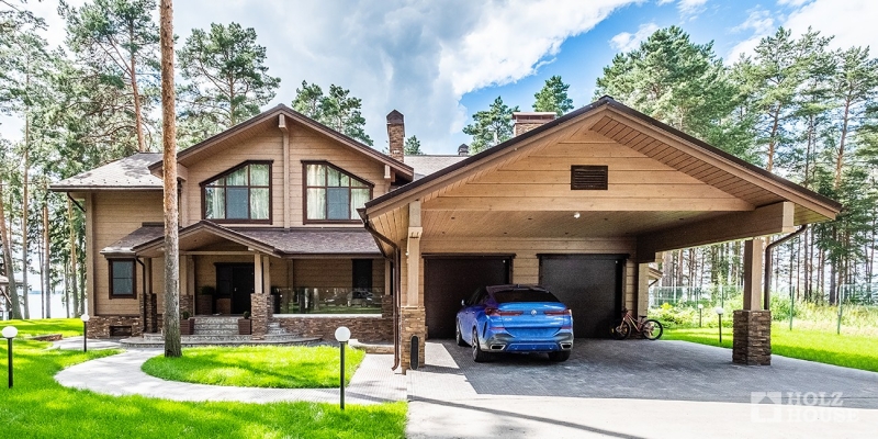 Двухэтажный дом из клееного бруса по проекту Сиэтл - фото 1 на сайте Holz House
