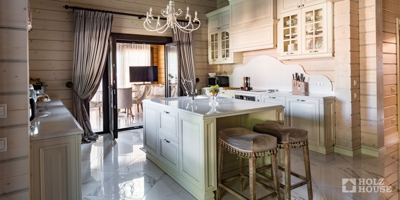 Одноэтажный дом из клееного бруса с гаражом и верандой по проекту Толедо - фото 16 на сайте Holz House