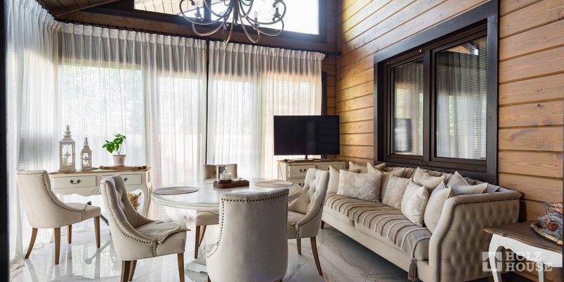 Одноэтажный дом из клееного бруса с гаражом и верандой по проекту Толедо - фото 17 на сайте Holz House