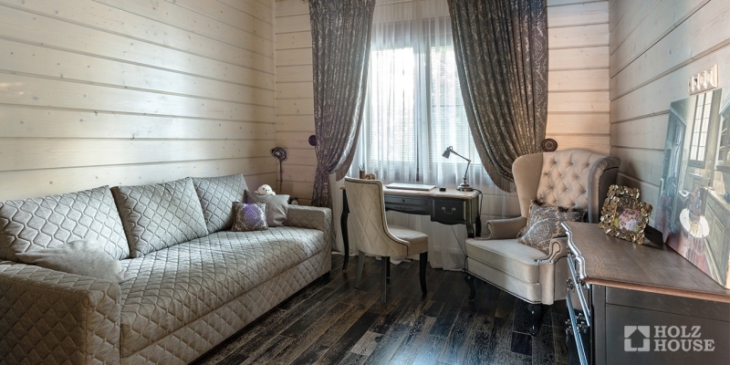 Одноэтажный дом из клееного бруса с гаражом и верандой по проекту Толедо - фото 15 на сайте Holz House