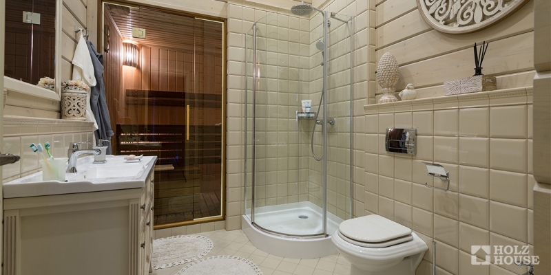 Одноэтажный дом из клееного бруса с гаражом и верандой по проекту Толедо - фото 20 на сайте Holz House