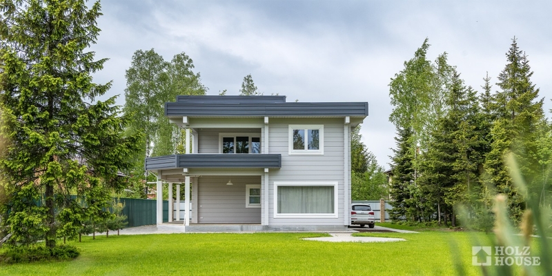 Двухэтажный дом из клееного бруса по проекту Вильянди - фото 5 на сайте Holz House