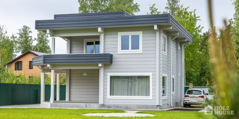 Двухэтажный дом из клееного бруса по проекту Вильянди - фото 3 на сайте Holz House